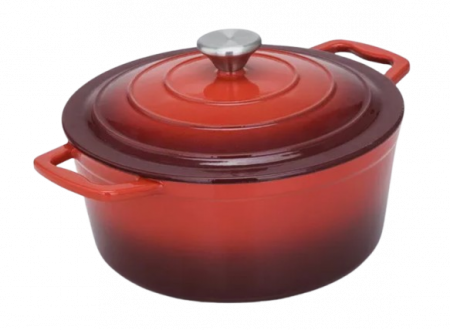 Cookware - Carl Schmidt Sohn-Xanten frying pan with lid, cast iron, 25x11.5 cm, red and white