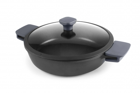 Pots - Ibili-Neo saucepan with lid, aluminum/quantanium, 24x6.3 cm, 2.3 l, black