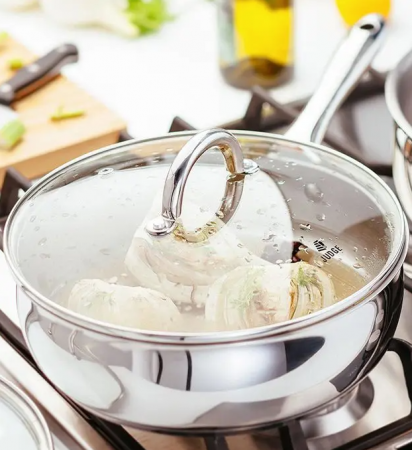 Judge Classic frying pan with lid, stainless steel, 24 cm, silver [1]