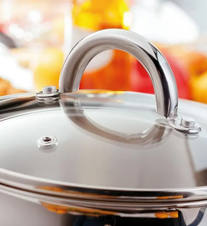 Judge Classic frying pan with lid, stainless steel, 24 cm, silver [3]