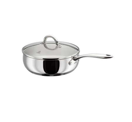 Cookware - Judge Classic frying pan with lid, stainless steel, 24 cm, silver