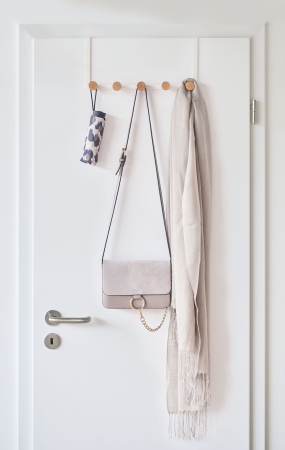 Cuier de usa Zeller, metal/lemn, 38x8x18 cm, alb [3]