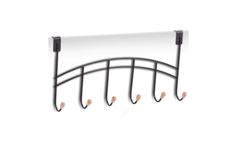 Cuiere - Cuier usa Zeller, metal/bambus, 41x21 cm, negru