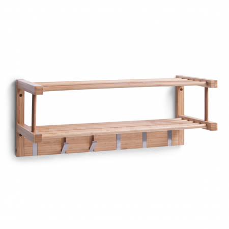 Living & deco - Cuier Zeller, bambus, 60x24x24 cm, maro/argintiu