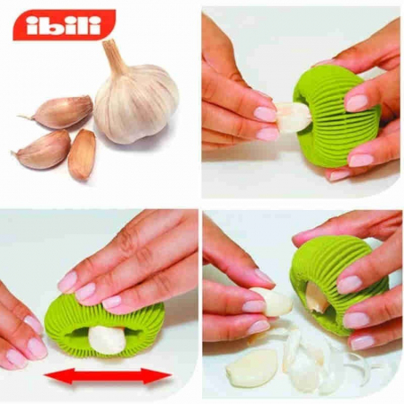 Ibili garlic peeler, silicone, 5x7 cm, green [4]