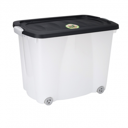 Universale - Cutie depozitare Excellent Houseware, polipropilena, 60x40x44, 60 l, transparent/antracit