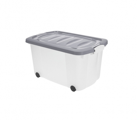 Cutii depozitare - Cutie depozitare mobila Excellent Houseware, polipropilena, 60x40x35 cm, gri