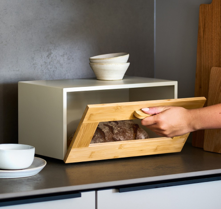 Cutie paine Zeller, bambus/metal, 36x23x20 cm, bej/maro [7]