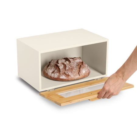 Cutie paine Zeller, bambus/metal, 36x23x20 cm, bej/maro [1]