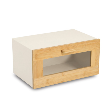 Cutii pentru paine - Cutie paine Zeller, bambus/metal, 36x23x20 cm, bej/maro