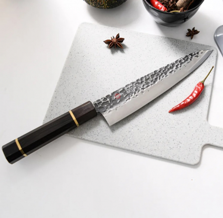 Fissman-Kensei Bokuden Chef's Knife, AUS-8 steel, 21 cm, silver/brown [3]