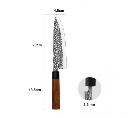 Cutit bucatar Fissman-Kensei Ittosai, otel AUS-8, 20 cm, argintiu/maro [1]
