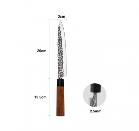 Fissman-Kensei Ittosai slicing knife, AUS-8 steel, 20 cm, silver/brown [1]
