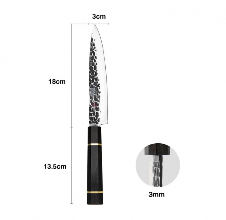Fissman-Kensei Bokuden Slicing Knife, AUS-8 steel, 18 cm, silver/brown [1]