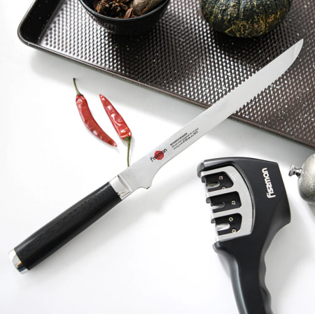Cutit feliat Fissman-Kensei Musashi, otel damasc 67 straturi, 20 cm, argintiu/negru [1]