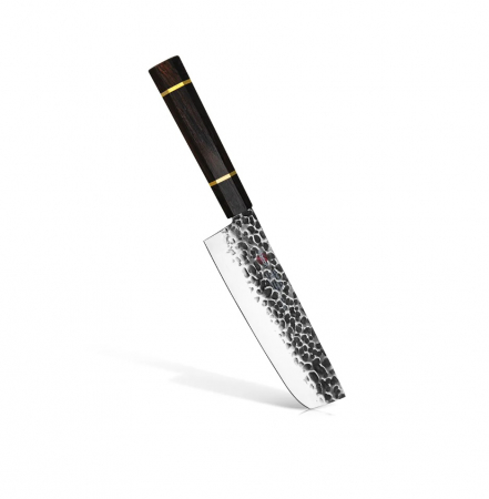Ustensile pentru gatit - Cutit Nakiri Fissman-Kensei Bokuden, otel AUS-8, 18 cm, argintiu/maro