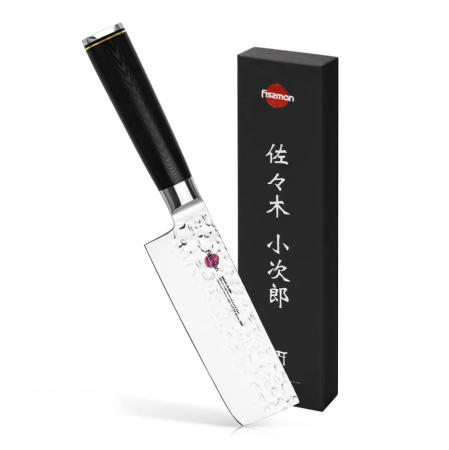 Fissman-Kensei Kojiro nakiri knife, AUS-8 steel, 14 cm, silver/black [2]