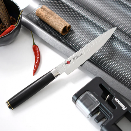 Fissman-Kensei Kojiro utility knife, AUS-8 steel, 14 cm, silver/black [1]