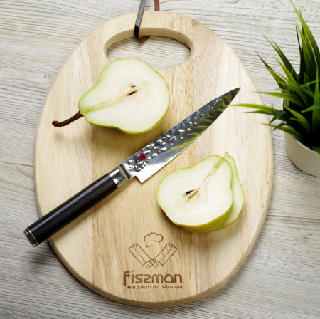 Fissman-Kensei Kojiro utility knife, AUS-8 steel, 14 cm, silver/black [2]