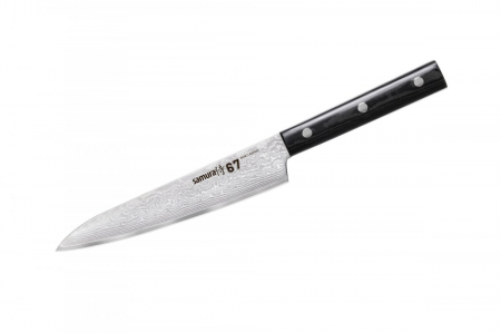 Cutite - Cutit universal Samura-Damascus 67, otel damasc 67 straturi, 15 cm, argintiu/negru