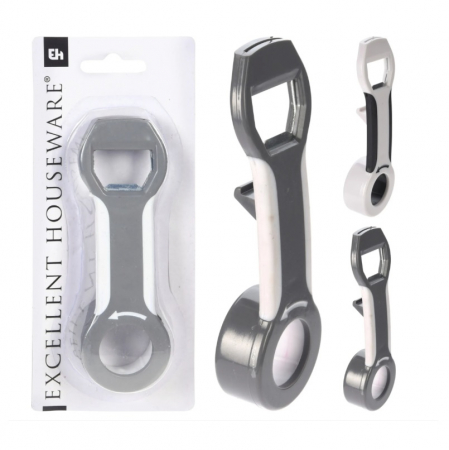 Koopman 4-in-1 multifunctional lid opener, 13x4x2 cm, plastic, black [1]