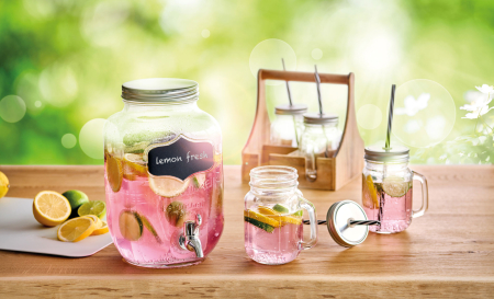 Dispenser bauturi racoritoare Zeller, sticla/metal, 15x25 cm, 3.8 l, transparent [2]