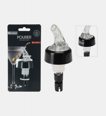 Dozator bauturi Excellent Houseware, plastic/otel inoxidabil, 4x4.5 cm, 30 ml, alb/negru [1]