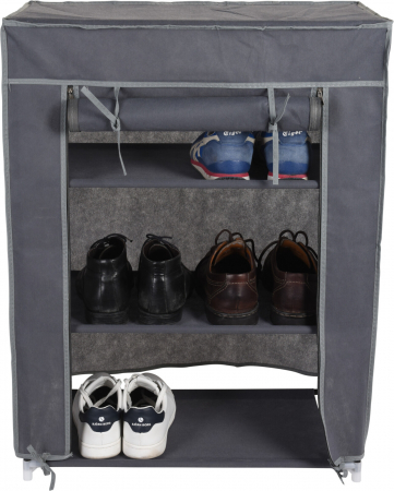 Excellent Houseware 3-shelf cabinet, polyester, 60x30x80 cm, gray [1]