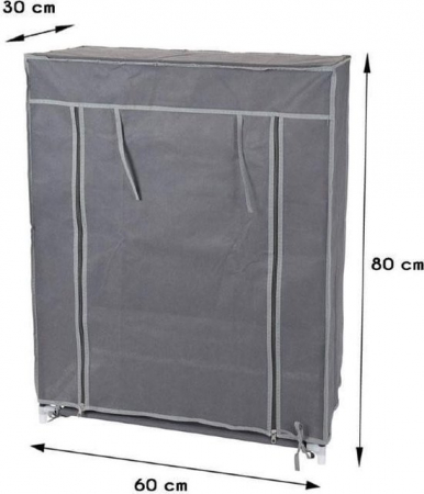 Excellent Houseware 3-shelf cabinet, polyester, 60x30x80 cm, gray [4]