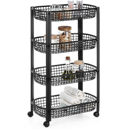 Dulap mobil bucatarie Excellent Houseware, plastic, 46x26x79 cm, negru [1]