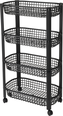 Obiecte mobilier - Dulap mobil bucatarie Excellent Houseware, plastic, 46x26x79 cm, negru