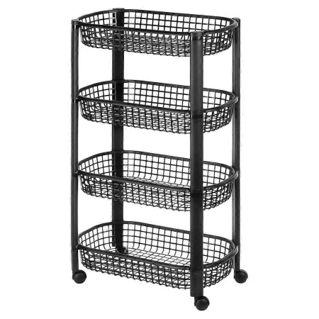 Dulap mobil bucatarie Excellent Houseware, plastic, 46x26x79 cm, negru [3]