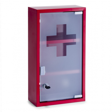Medicamente - Dulap pentru medicamente, metal, 25x12x45 cm, rosu