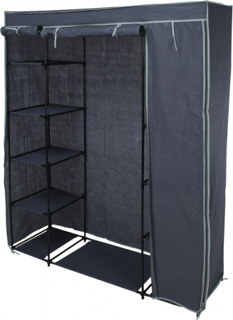 Dulapuri si organizatoare - Dulap mobil Excellent Houseware, poliester/metal, 141x45x167 cm, gri