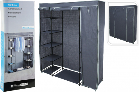 Dulap mobil Excellent Houseware, poliester/metal, 141x45x167 cm, gri [3]