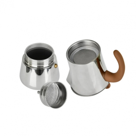 Espressor aragaz Fissman, otel inoxidabil 18/10, 16x10.5x18 cm, argintiu/maro [4]