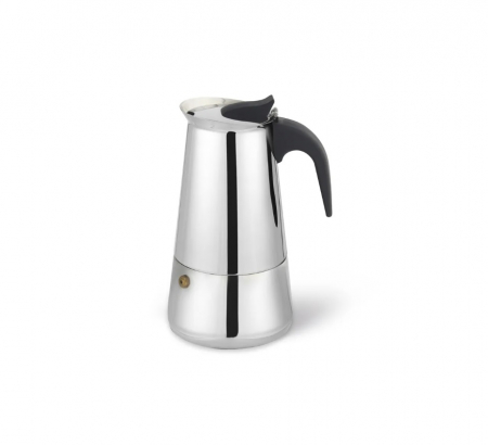 Espressoare si accesorii cafea - Espressor cafea 6 portii Fissman, otel inoxidabil 18/10, 13х10х19 cm, argintiu/maro