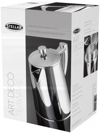 Espressor cafea Stellar, otel inoxidabil, 15x10.5x21 cm, 6 portii, argintiu [1]