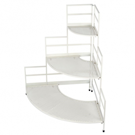 Etajera de colt pentru plante Koopman, metal, 84x60x84 cm, alb [5]