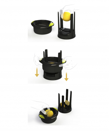 Feliator lamaie Ibili-Easycook, plastic/otel inoxidabil, 17x16 cm, negru/verde [3]