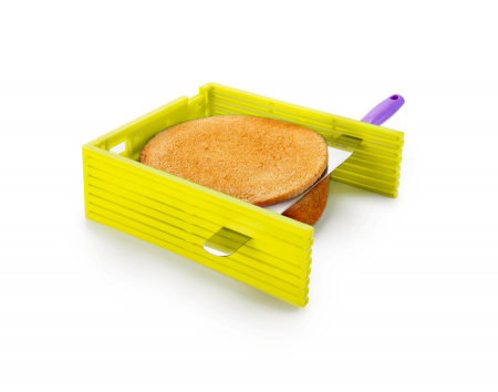 Portionatoare si feliatoare - Feliator pentru tort si prajituri extensibil Ibili, plastic, 20-35/10 cm, verde