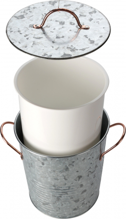 Frapiera gheata cu capac Excellent Houseware, zinc, 20x21 cm, 3.3 l, argintiu [1]