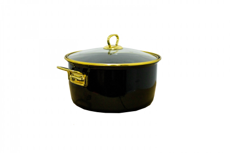 Oale - Friteuza OMS-Enamel, aluminiu emailat, 22x11 cm, negru/gold