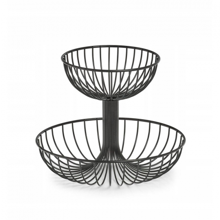 Fructiere si cosuri - Fructiera dubla Zeller, metal, 32x26cm, negru
