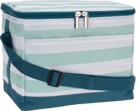 Genti termorezistente - Geanta termoizolanta Excellent Houseware, poliester, 23x16x18 cm, 5000 ml, alb/albastru