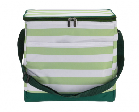 Genti termorezistente - Geanta termoizolanta Excellent Houseware, poliester, 30x19x28 cm, 15 l, alb/verde