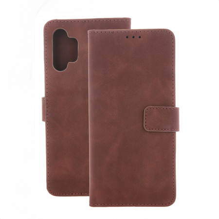 Huse telefoane - Husa de protectie Smart Velvet pentru Samsung A35 5G, piele artificiala TPU, maro