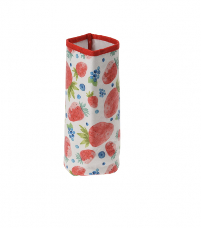 Genti termorezistente - Husa termorezistenta pentru sticle Excellent Houseware, poliester, 20x10cm, alb/rosu