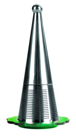 Ceainice si accesorii ceai - Infusor ceai conic, Ibili-Accesorios, otel inoxidabil 18/10, 11 cm, argintiu/verde