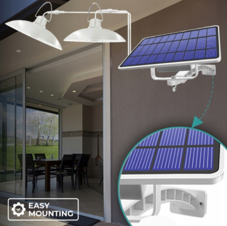 Lampa solara led TFO, dubla, 520 lm, 6W, 4500K, 5500mAh, alb [6]